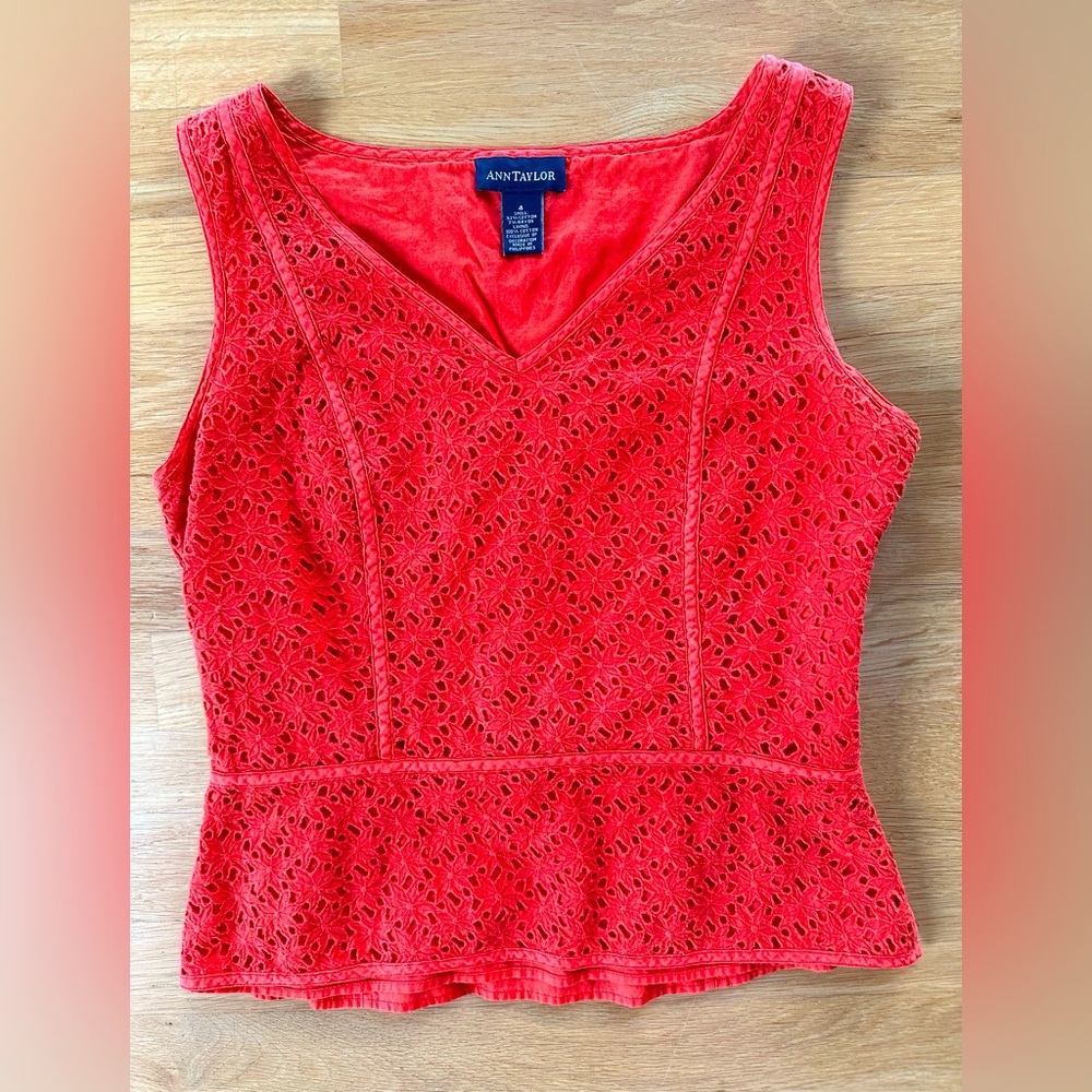 Vintage 90’s Orange Ann Taylor Sleeveless Top